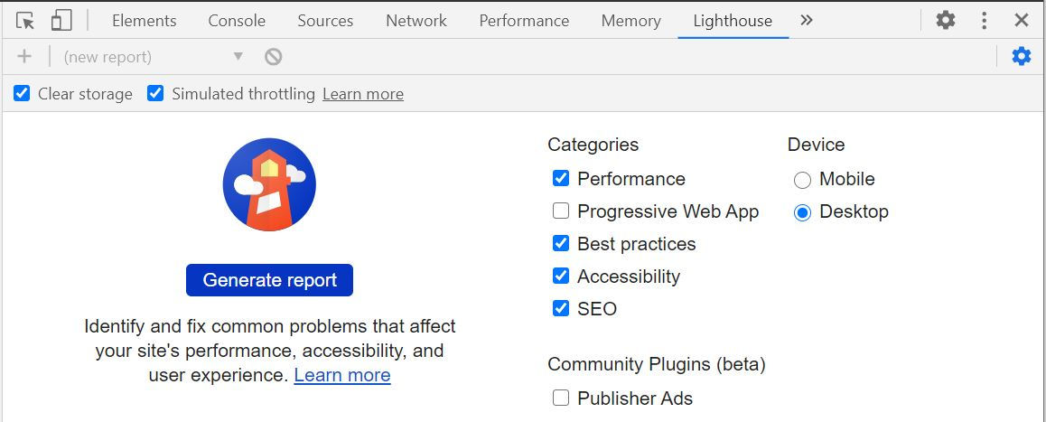 Lighthouse scores for michaelmarmor.com